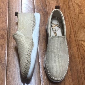 Sam Edelman Kassie Natural Metallic Weave. 7M